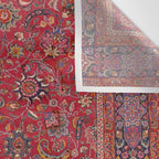 Antique Persian Rug Dark Wine Red Mashad Wall Tapestry Gallery Image 3