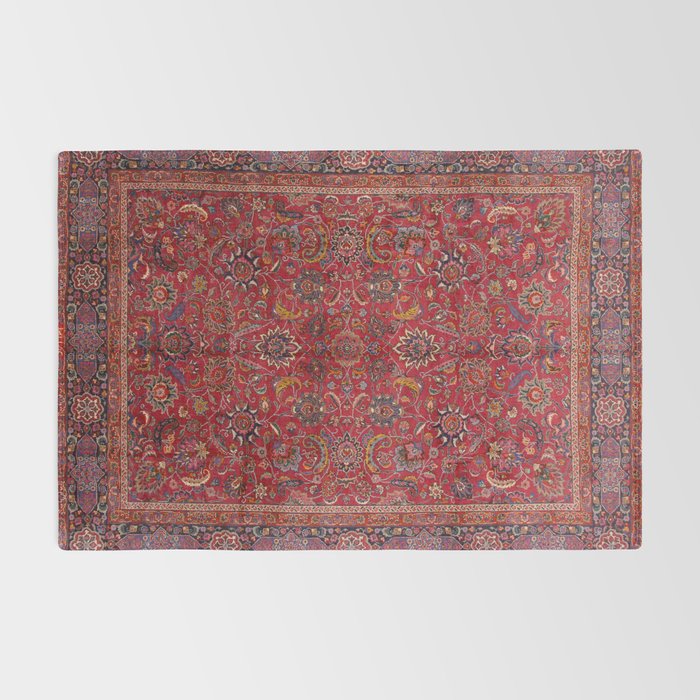 Antique Persian Rug Dark Wine Red Mashad Rug Gallery Image 2
