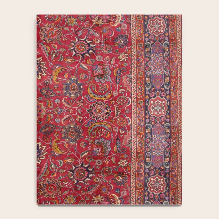 Antique Persian Rug Dark Wine Red Mashad Notebook Gallery Image 4