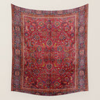 Antique Persian Rug Dark Wine Red Mashad Wall Tapestry Gallery Image 4