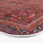 Antique Persian Rug Dark Wine Red Mashad Bath Mat Gallery Image 3