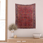 Antique Persian Rug Dark Wine Red Mashad Wall Tapestry Gallery Image 2
