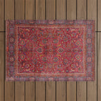 Antique Persian Rug Dark Wine Red Mashad Outdoor Rug Gallery Image 1