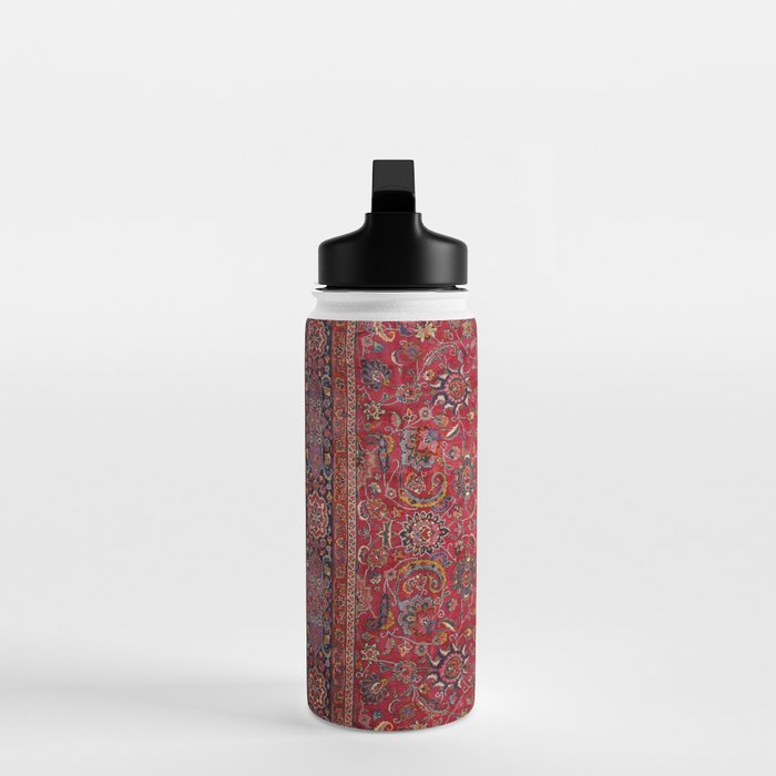 Antique Persian Rug Dark Wine Red Mashad Water Bottle Gallery Image 3