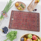 Antique Persian Rug Dark Wine Red Mashad Cutting Board Gallery Image 2