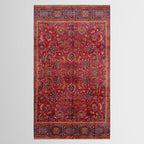 Antique Persian Rug Dark Wine Red Mashad Tablecloth Gallery Image 2