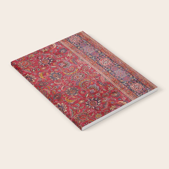 Antique Persian Rug Dark Wine Red Mashad Notebook Gallery Image 2