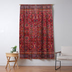 Antique Persian Rug Dark Wine Red Mashad Window Curtain Gallery Image 5