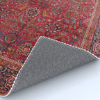 Antique Persian Rug Dark Wine Red Mashad Rug Gallery Image 4