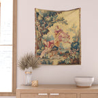 Antique 19th Century Girl On The Swing French Aubusson Tapestry Wall Tapestry Gallery Image 2