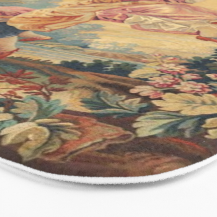 Antique 19th Century Girl On The Swing French Aubusson Tapestry Bath Mat Gallery Image 3
