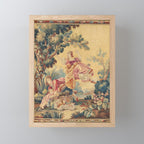 Antique 19th Century Girl On The Swing French Aubusson Tapestry Mini Art Print Gallery Image 1
