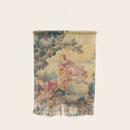 Antique 19th Century Girl On The Swing French Aubusson Tapestry Wall Hanging Gallery Image 1