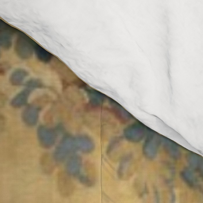 Antique 19th Century Girl On The Swing French Aubusson Tapestry Comforter Gallery Image 4