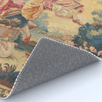 Antique 19th Century Girl On The Swing French Aubusson Tapestry Rug Gallery Image 4