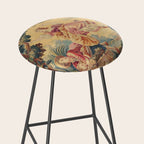 Antique 19th Century Girl On The Swing French Aubusson Tapestry Stool Gallery Image 2