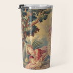 Antique 19th Century Girl On The Swing French Aubusson Tapestry Travel Mug Gallery Image 3