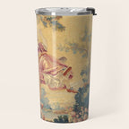 Antique 19th Century Girl On The Swing French Aubusson Tapestry Travel Mug Gallery Image 2