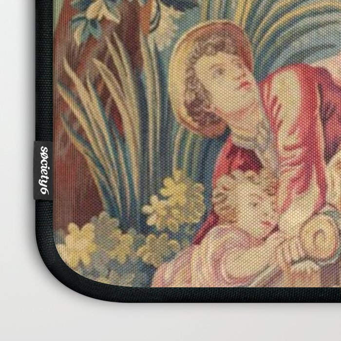 Antique 19th Century Girl On The Swing French Aubusson Tapestry Laptop Sleeve Gallery Image 3