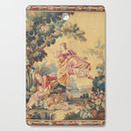 Antique 19th Century Girl On The Swing French Aubusson Tapestry Cutting Board Gallery Image 1
