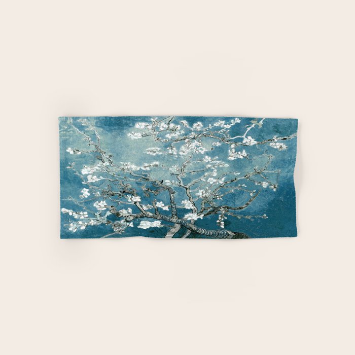 Vincent Van Gogh Almond Blossoms Teal Bath Towel Gallery Image 1