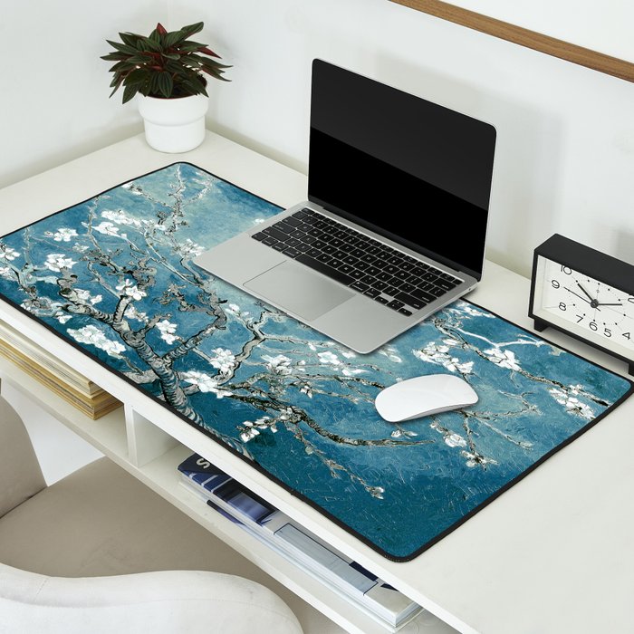 Vincent Van Gogh Almond Blossoms Teal Desk Mat Gallery Image 2