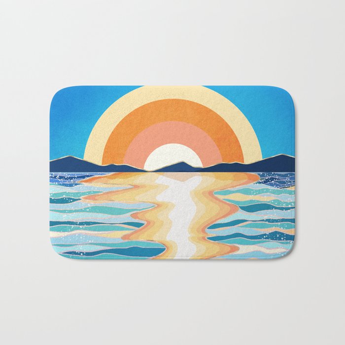 Retro Ocean Sun Bath Mat Gallery Image 1