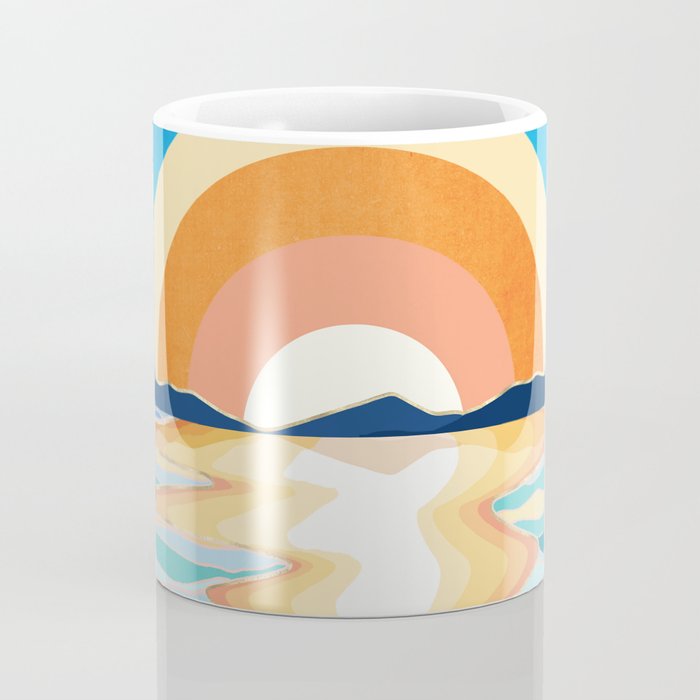 Retro Ocean Sun Coffee Mug Gallery Image 4