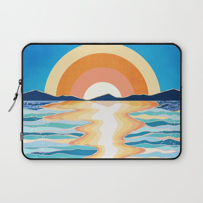 Retro Ocean Sun Laptop Sleeve Gallery Image 1