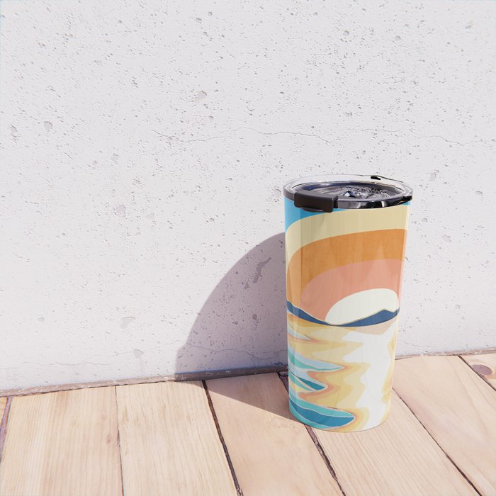Retro Ocean Sun Travel Mug Gallery Image 4
