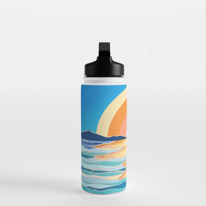 Retro Ocean Sun Water Bottle Gallery Image 3
