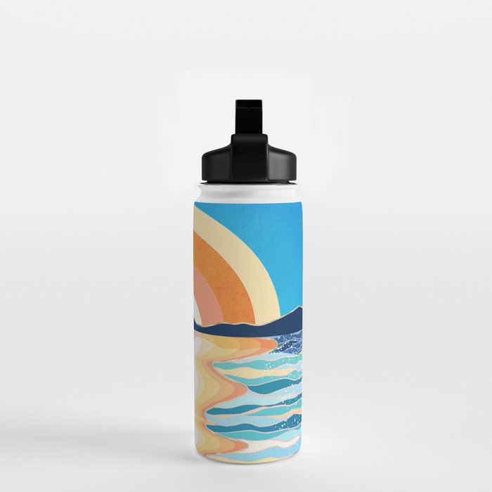 Retro Ocean Sun Water Bottle Gallery Image 2