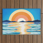 Retro Ocean Sun Outdoor Rug Gallery Image 1