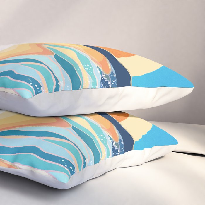 Retro Ocean Sun Pillow Sham Gallery Image 3