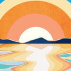 Retro Ocean Sun Coffee Mug Gallery Image 2