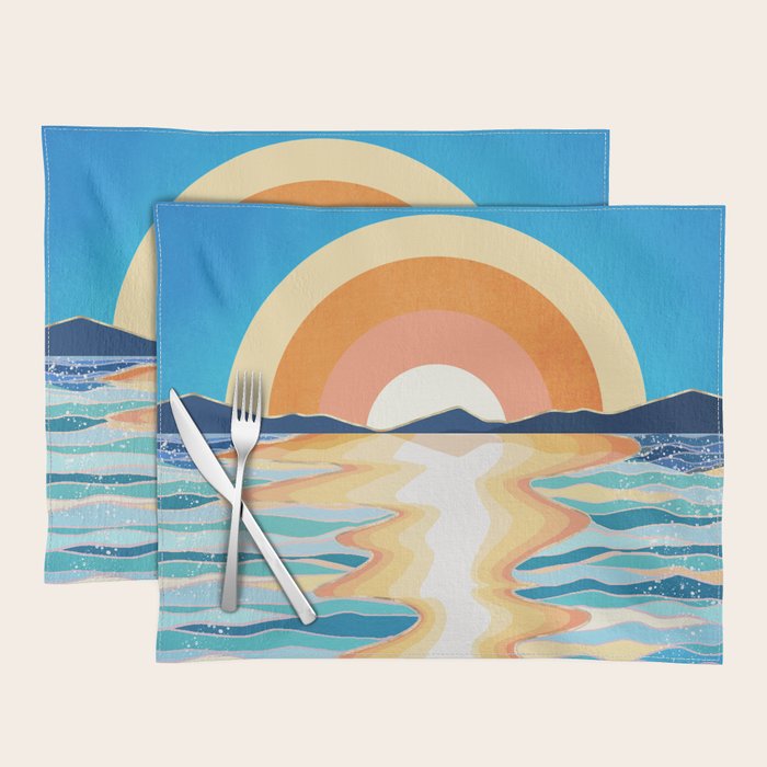 Retro Ocean Sun Placemat Gallery Image 1
