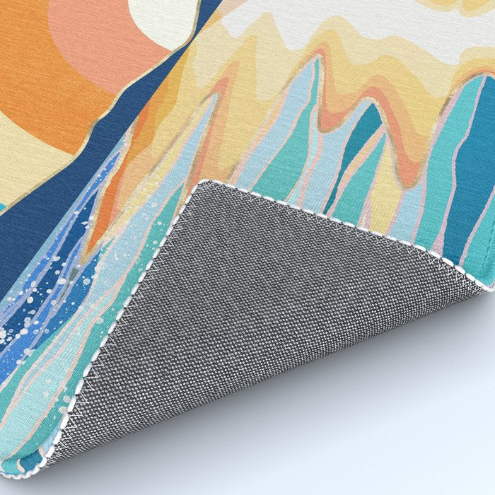 Retro Ocean Sun Rug Gallery Image 4