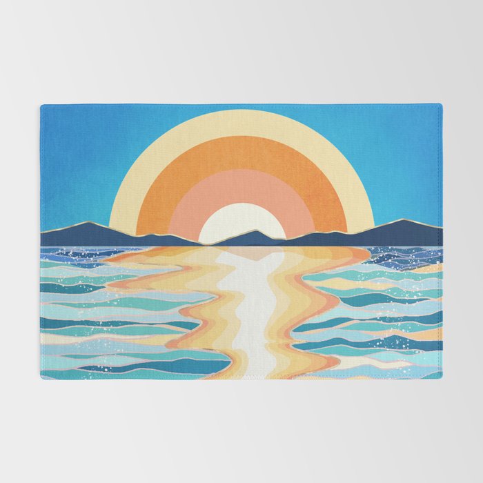 Retro Ocean Sun Rug Gallery Image 2