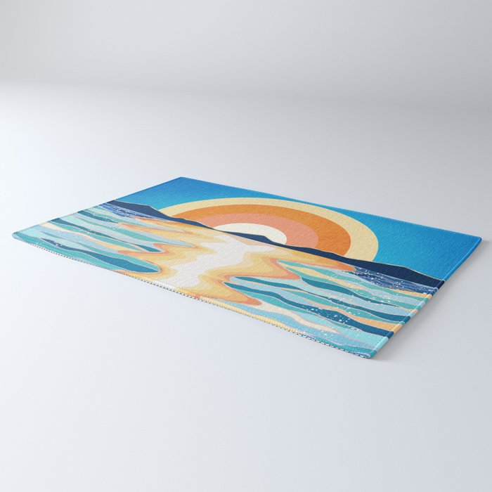 Retro Ocean Sun Rug Gallery Image 3
