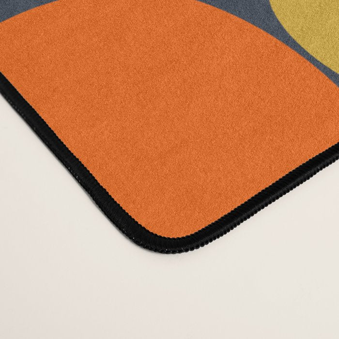 Flower Market Valencia Spain Retro Minimal Floral Blue Orange Mustard Desk Mat Gallery Image 4