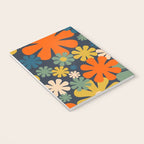 Flower Market Valencia Spain Retro Minimal Floral Blue Orange Mustard Notebook Gallery Image 3