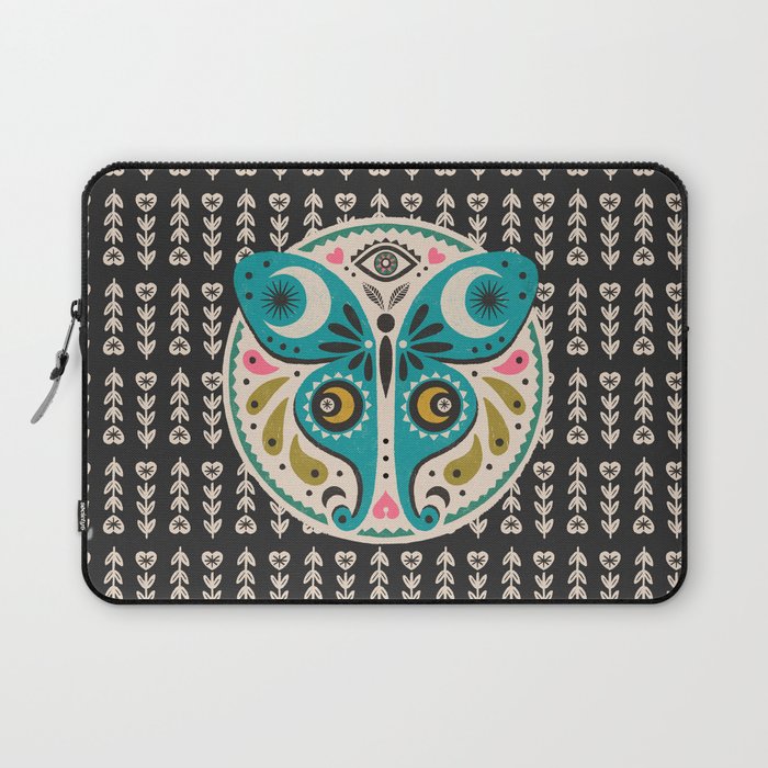 Luna Moth - Black Laptop Sleeve Gallery Image 1