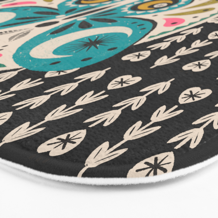 Luna Moth - Black Bath Mat Gallery Image 3