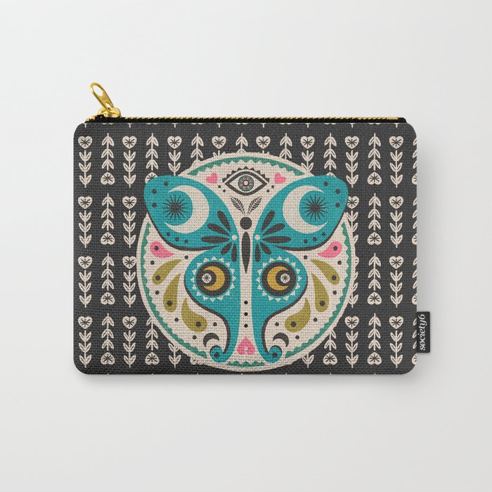Luna Moth - Black Carry All Pouch Gallery Image 1