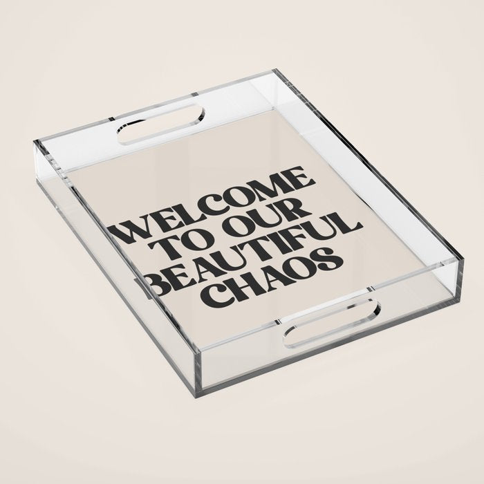 Funny Retro Family Love Quote Acrylic Tray Gallery Image 1