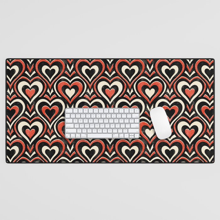 Sweethearts - red, black, and cream Desk Mat Gallery Image 1