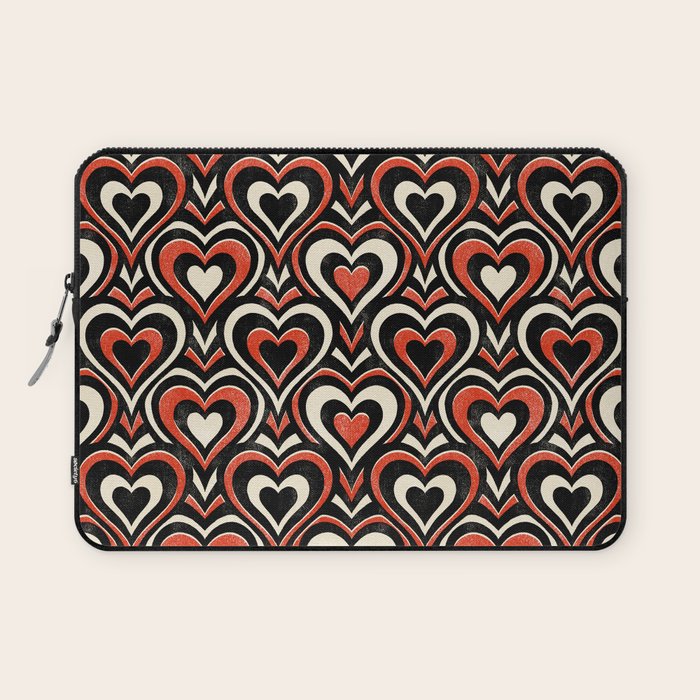 Sweethearts - red, black, and cream Laptop Sleeve Gallery Image 1