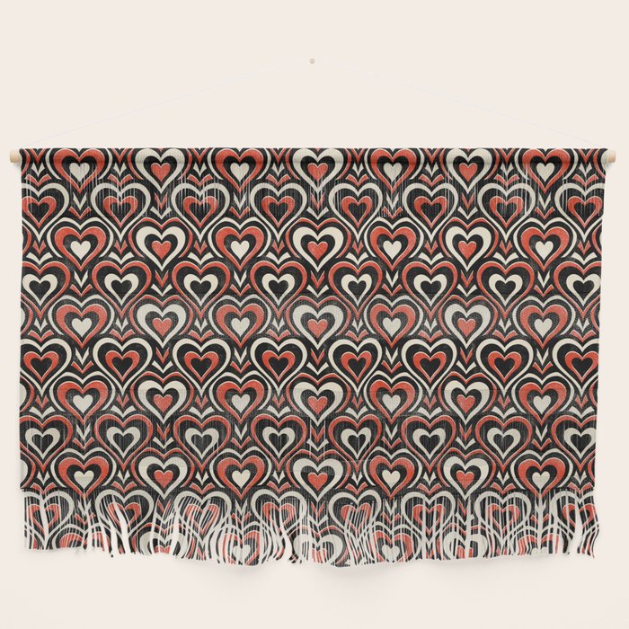 Sweethearts - red, black, and cream Wall Hanging Gallery Image 1