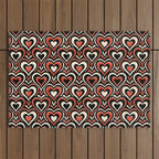Sweethearts - red, black, and cream Outdoor Rug Gallery Image 1