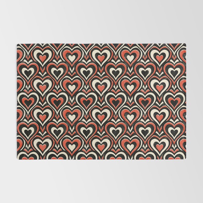 Sweethearts - red, black, and cream Rug Gallery Image 2